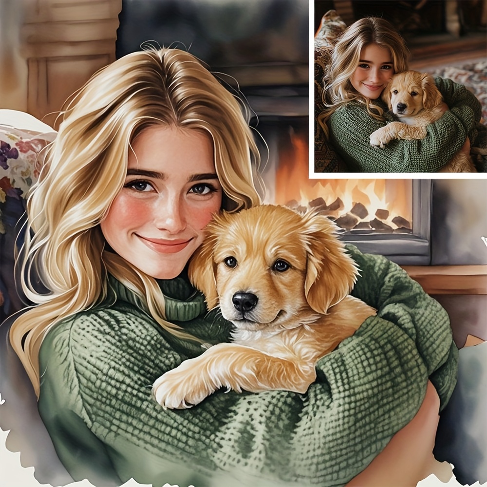 Pet Portrait Custom - 맞춤형 사진 캔버스 프린트 - 손으로
